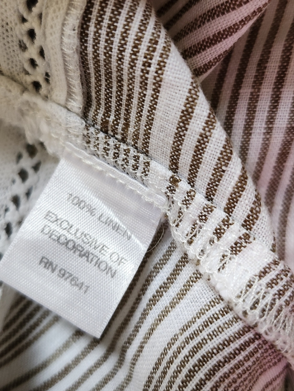 J. Jill Striped Sleeveless Linen Tank in White & Brown - Picture 6 of 7
